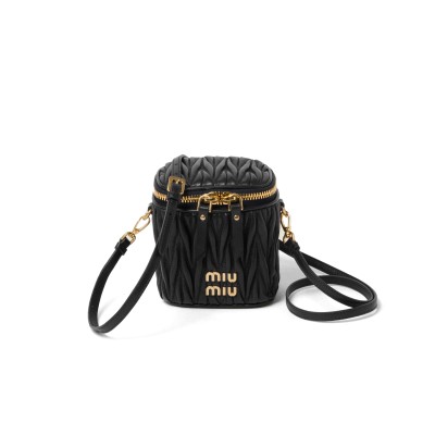 MIU MIU MATELASSÉ LOGO-PLAQUE MINI BAG 5NR018 (10.5*9.5*7cm)